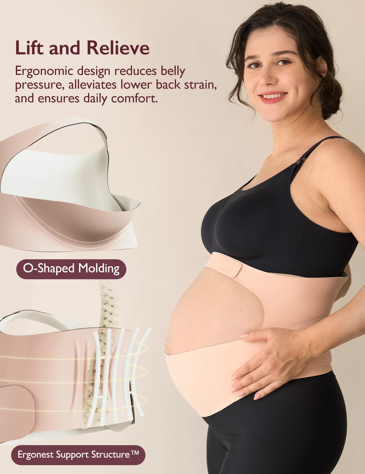 Ergonest Maternity Belly Band & High Waist Pregnancy Underwear &  Pregnancy Wedge Pillows Bundle - Image 3