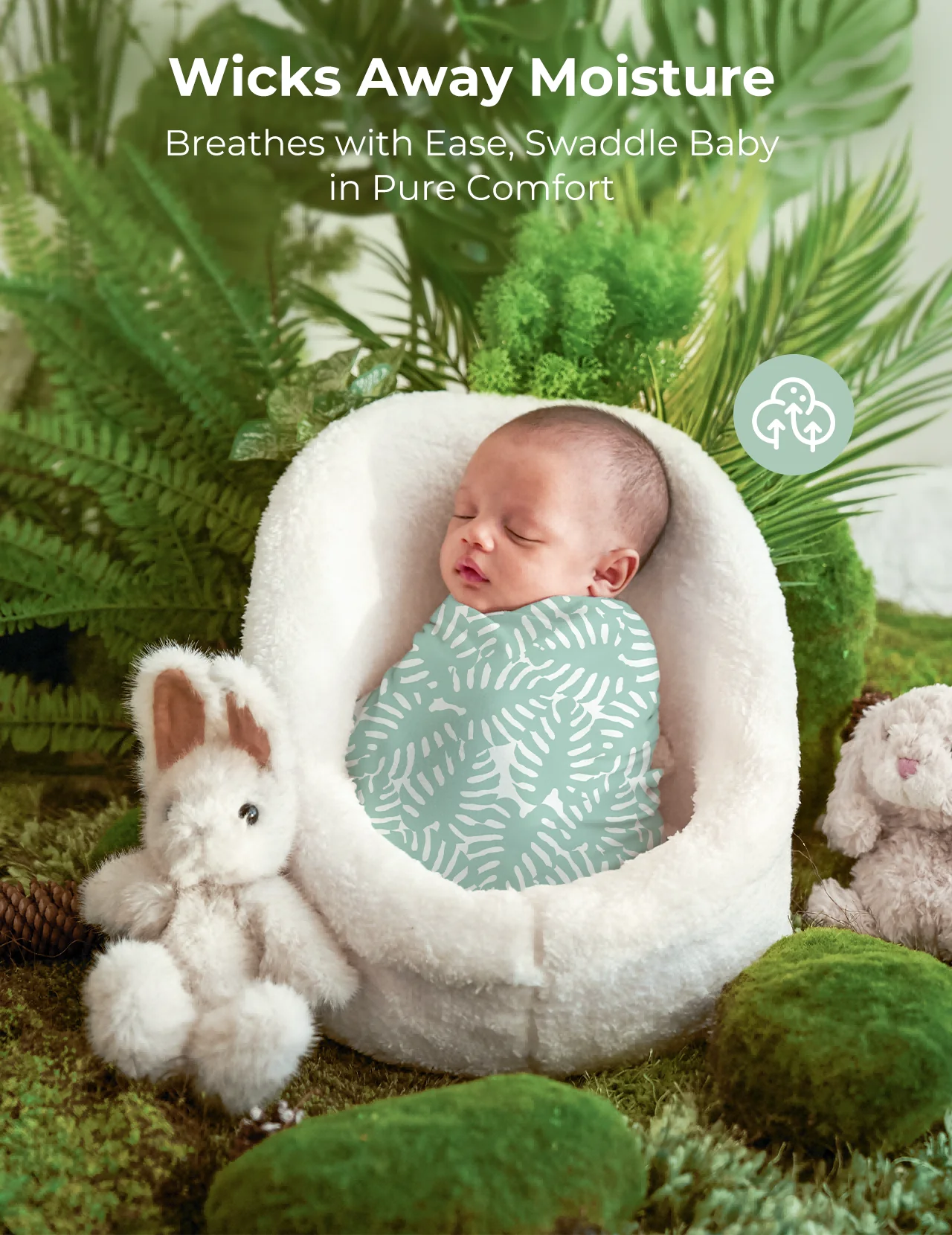Momcozy Weichheit Swaddle Decken - Lila Blume (2 Pack) - Image 2
