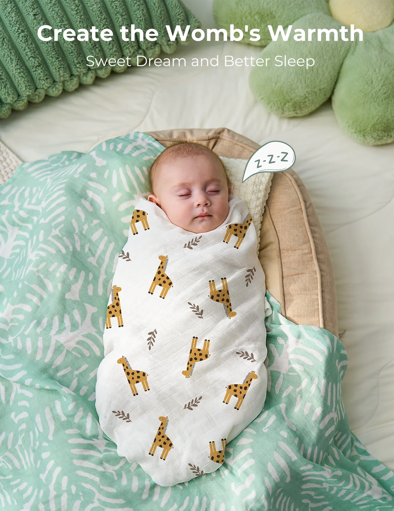Momcozy Weichheit Swaddle Decken - Lila Blume (2 Pack) - Image 5