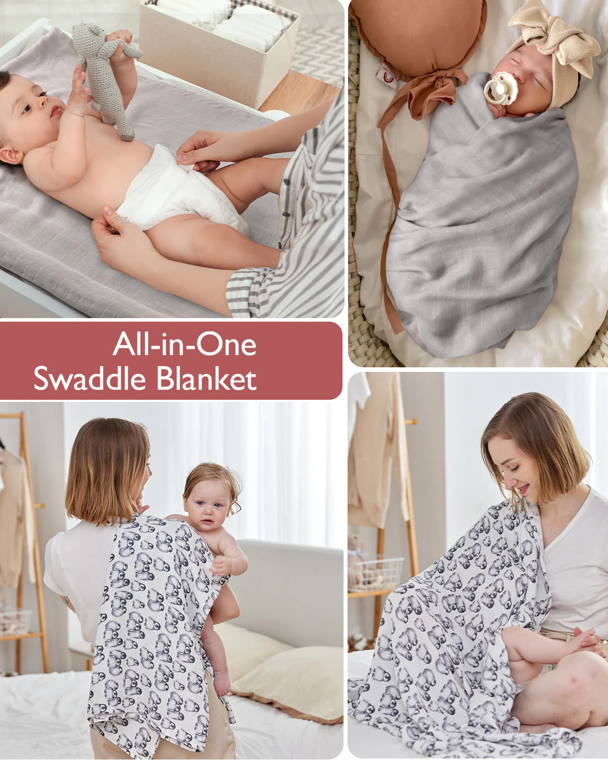 Mamazy Musselin Swaddle Baby Decken, 4 Pack - Image 41