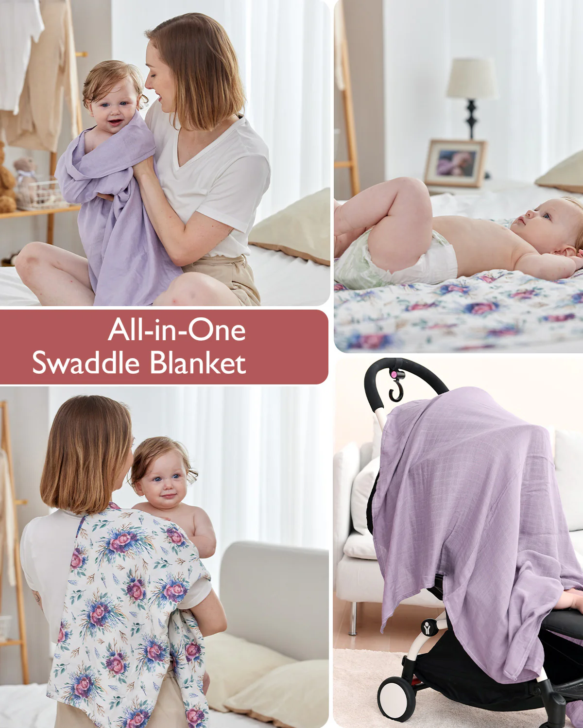 Mamazy Musselin Swaddle Baby Decken, 4 Pack - Image 47