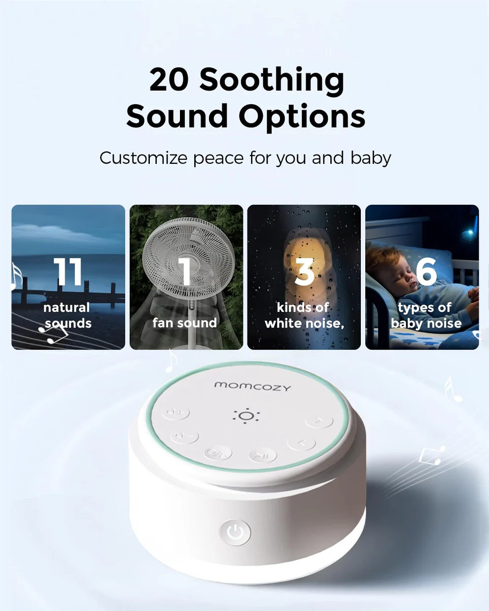 Momcozy Portable Baby Sound Maschine - Lange Batterielebensdauer - Image 8