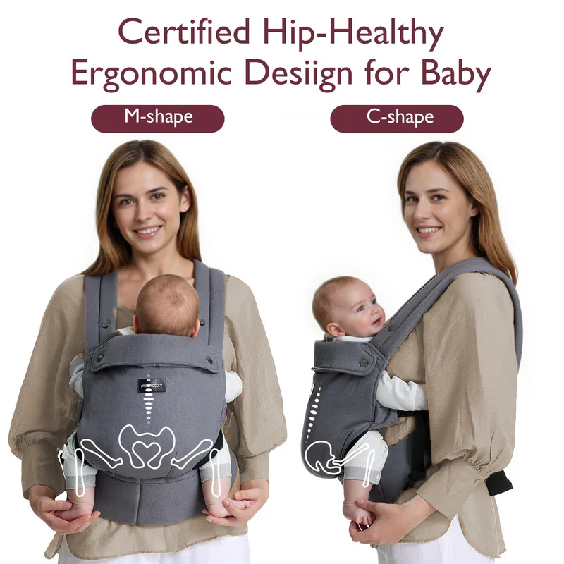 Momcozy PureHug Babytrage  – Farbe Grau - Image 6