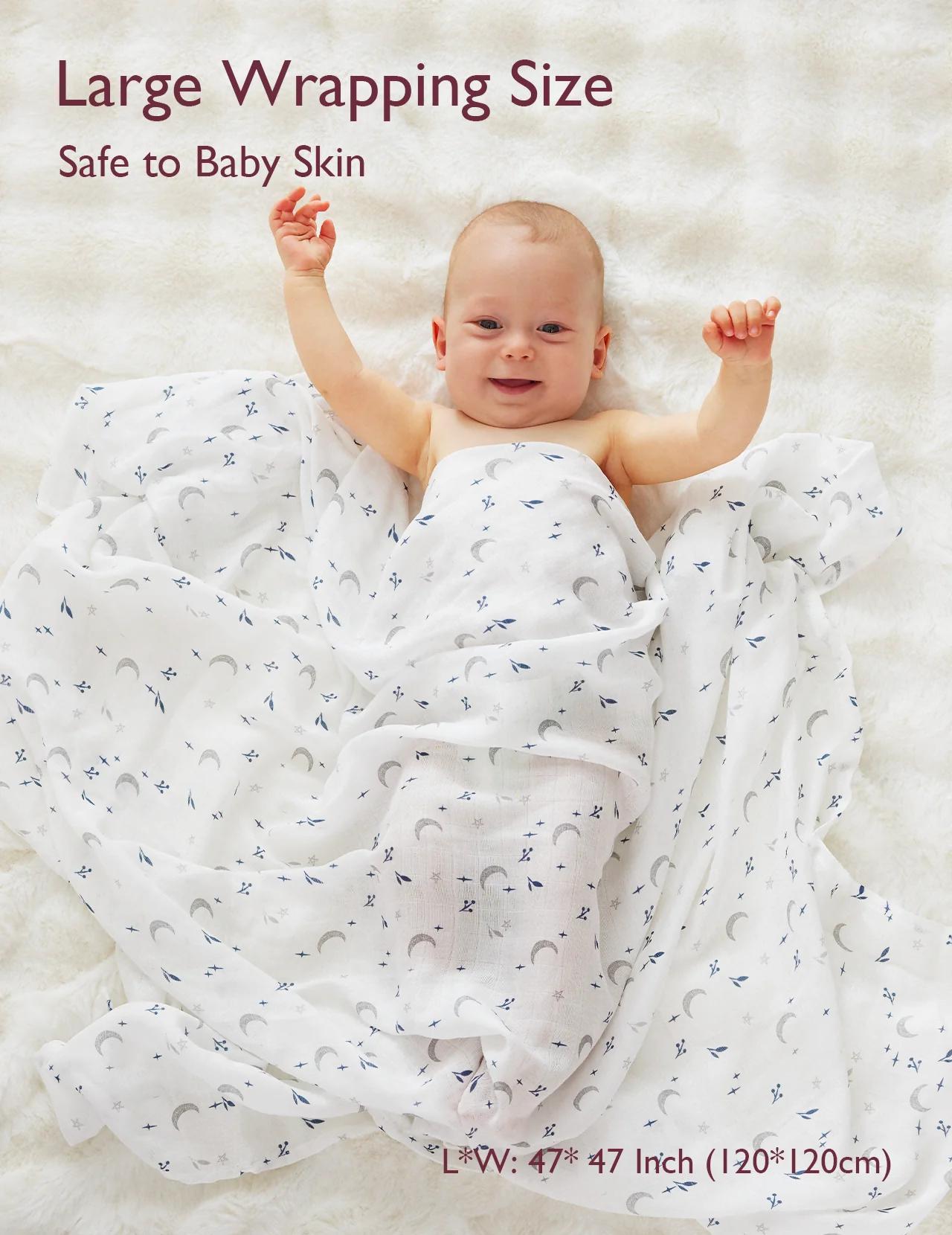 Momcozy Weichheit Swaddle Decken - Lila Blume (2 Pack) - Image 4