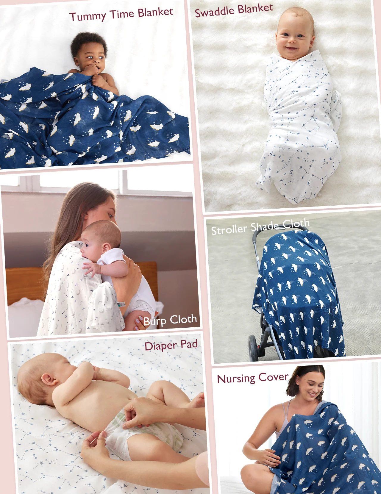 Momcozy Weichheit Swaddle Decken - Lila Blume (2 Pack) - Image 5