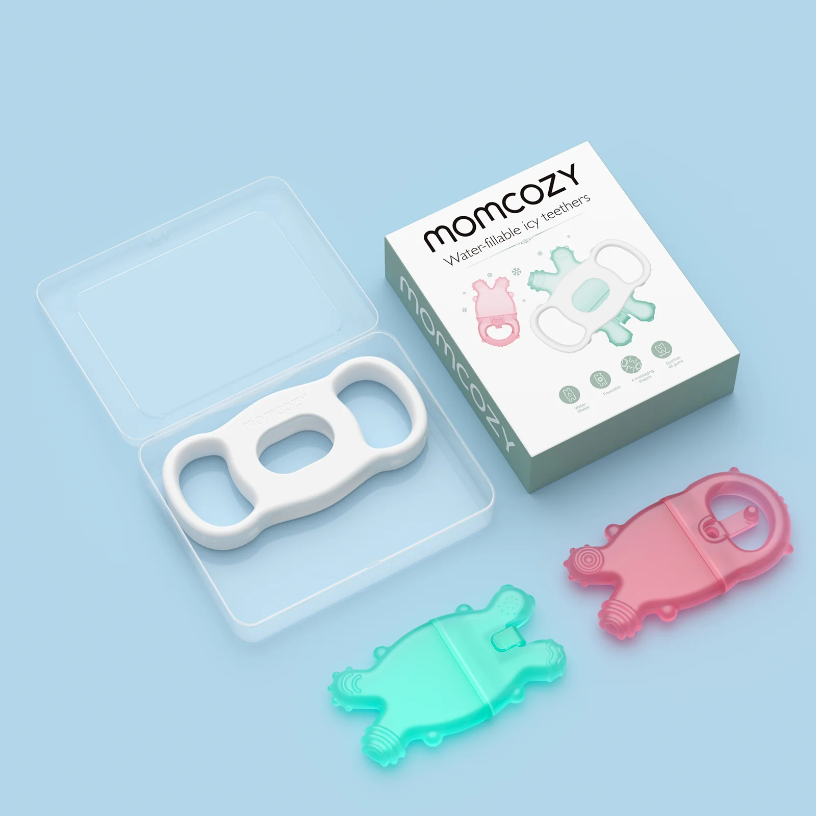 Momcozy Water Fillable Teether (Green and Pink 2 Pcs) - Image 8
