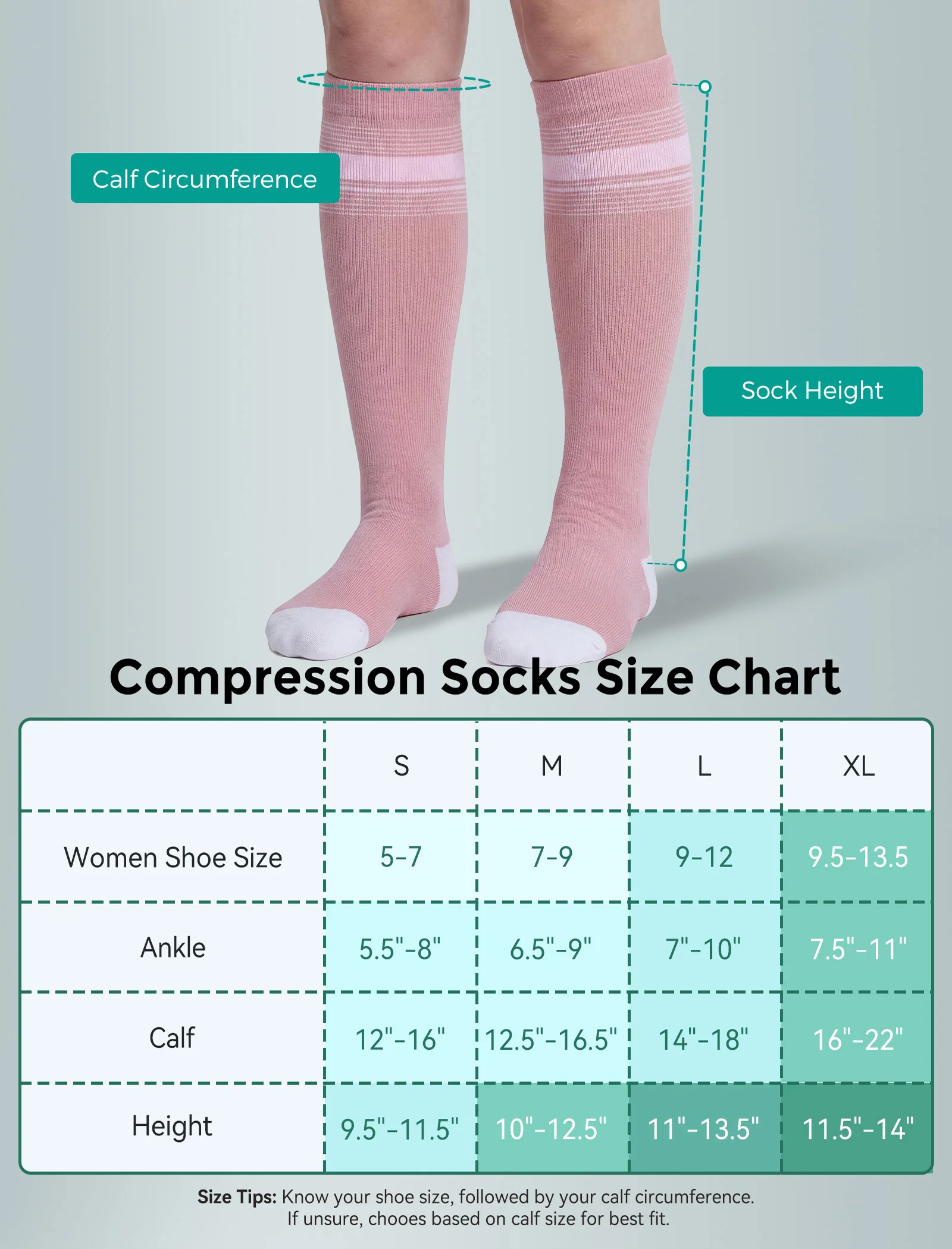 Momcozy Medical Socks 20-30mmHg 2 Pairs - Image 14
