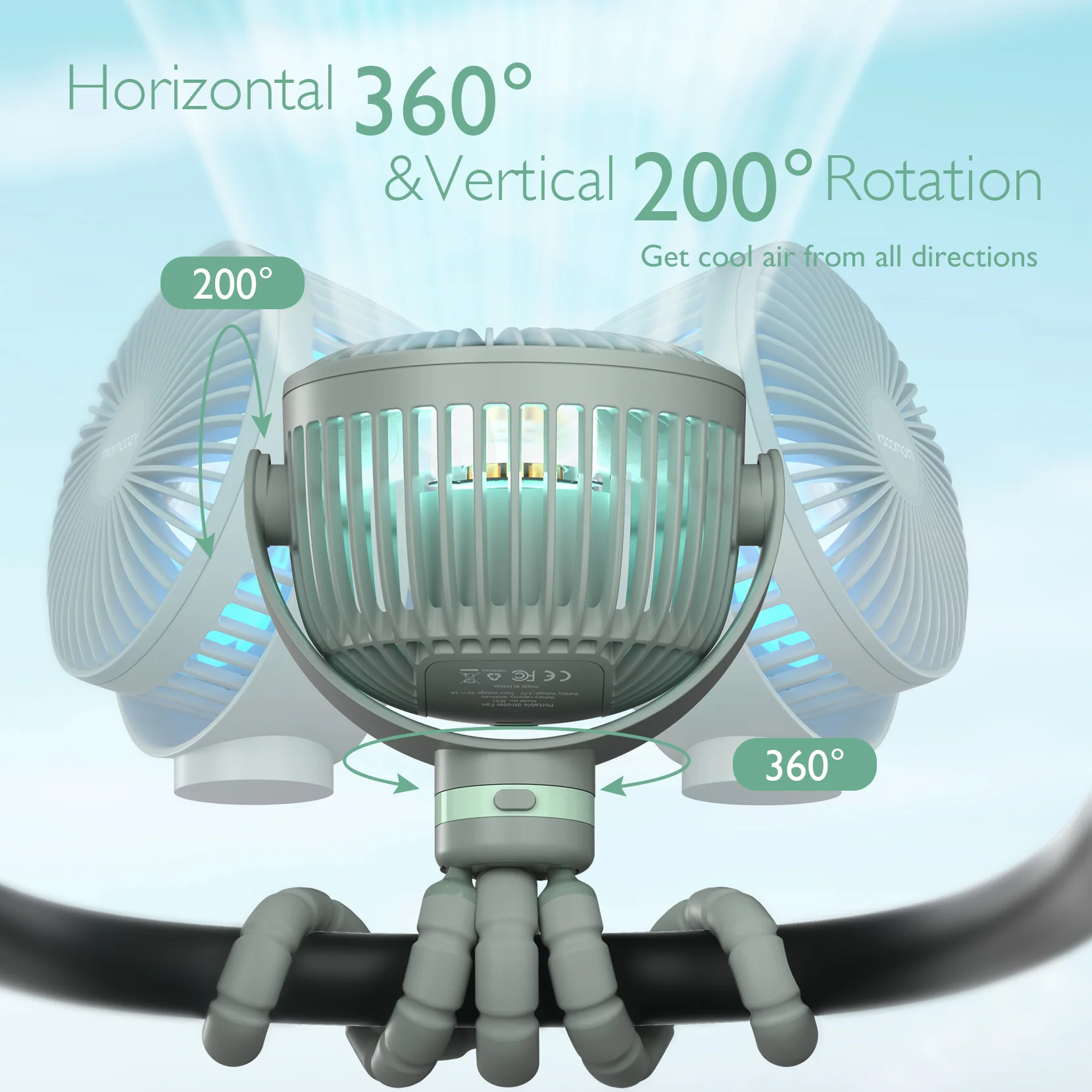 Wiederaufladbarer USB-Handventilator für die Reise - Image 33