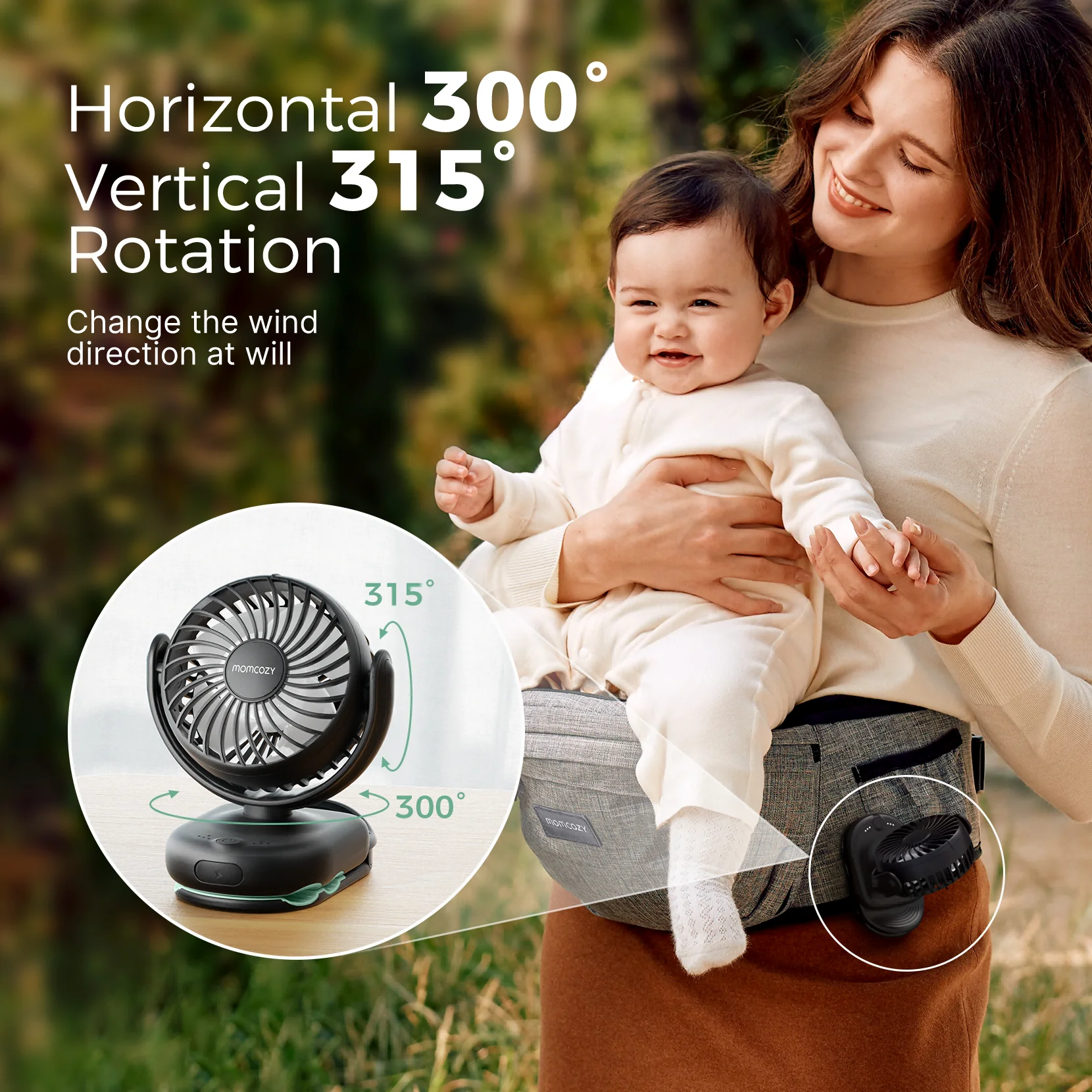 Outing Essentials Bundle: Baby Carrier and Clip-On Stroller Fan - Image 8