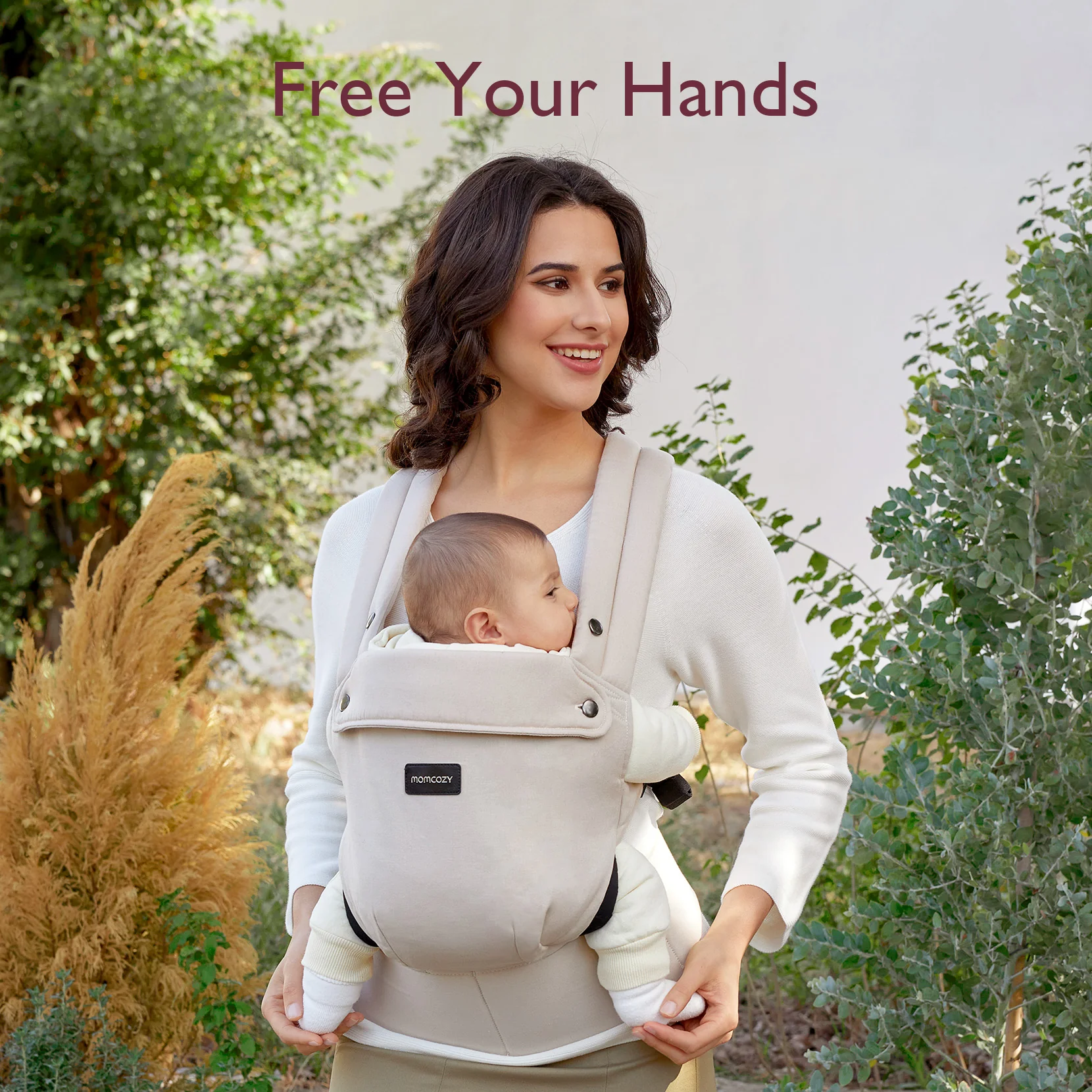 Momcozy PureHug Babytrage – Farbe Khaki - Image 6