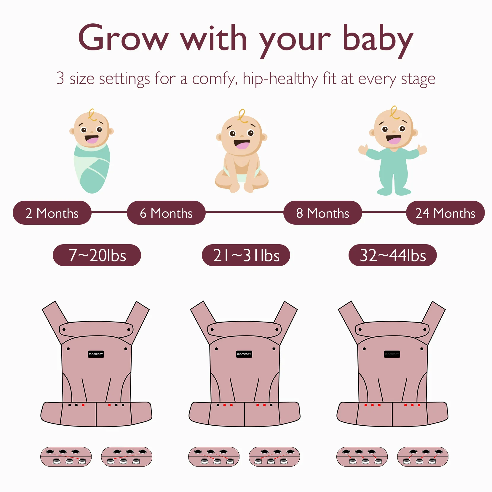 Momcozy PureHug Babytrage – Farbe Khaki - Image 10