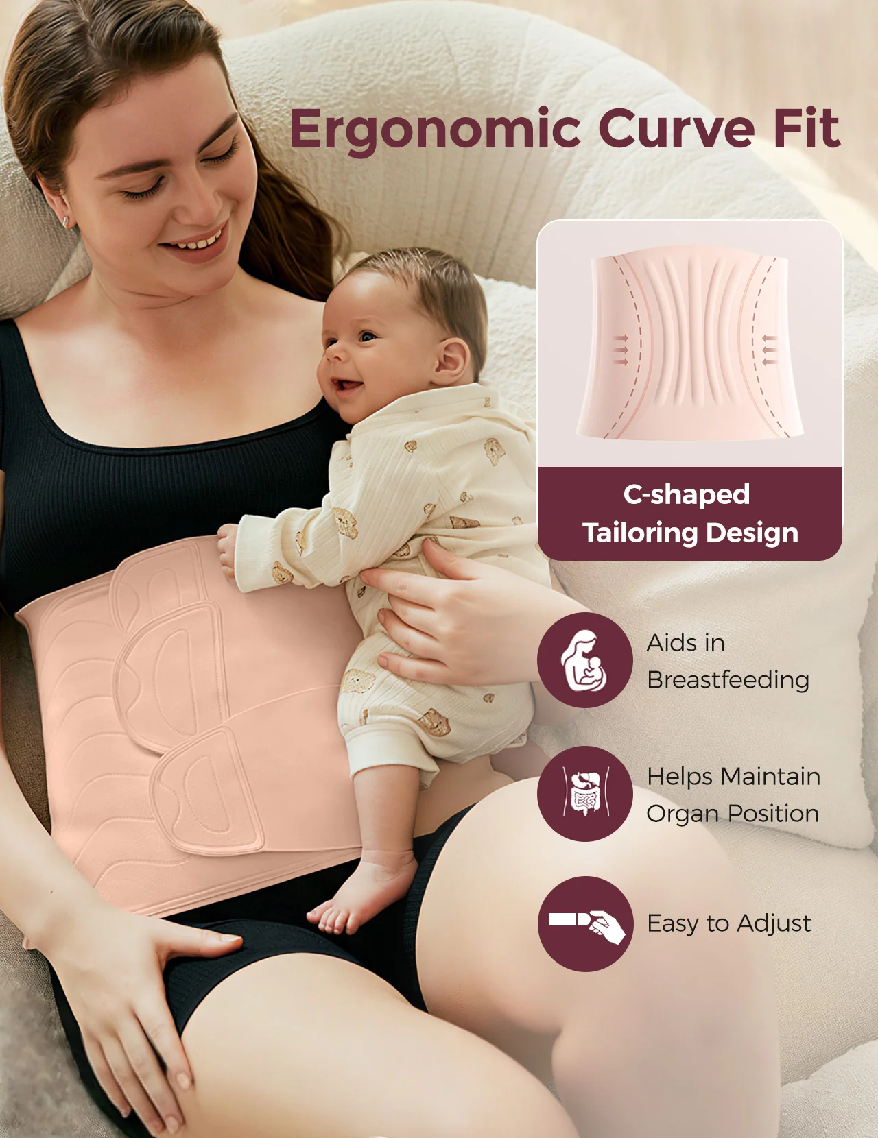 Schwangerschafts-Komfort-Bundle: Ergonest-Bauchband und ultraweicher nahtloser Still-BH YN21 - Image 8