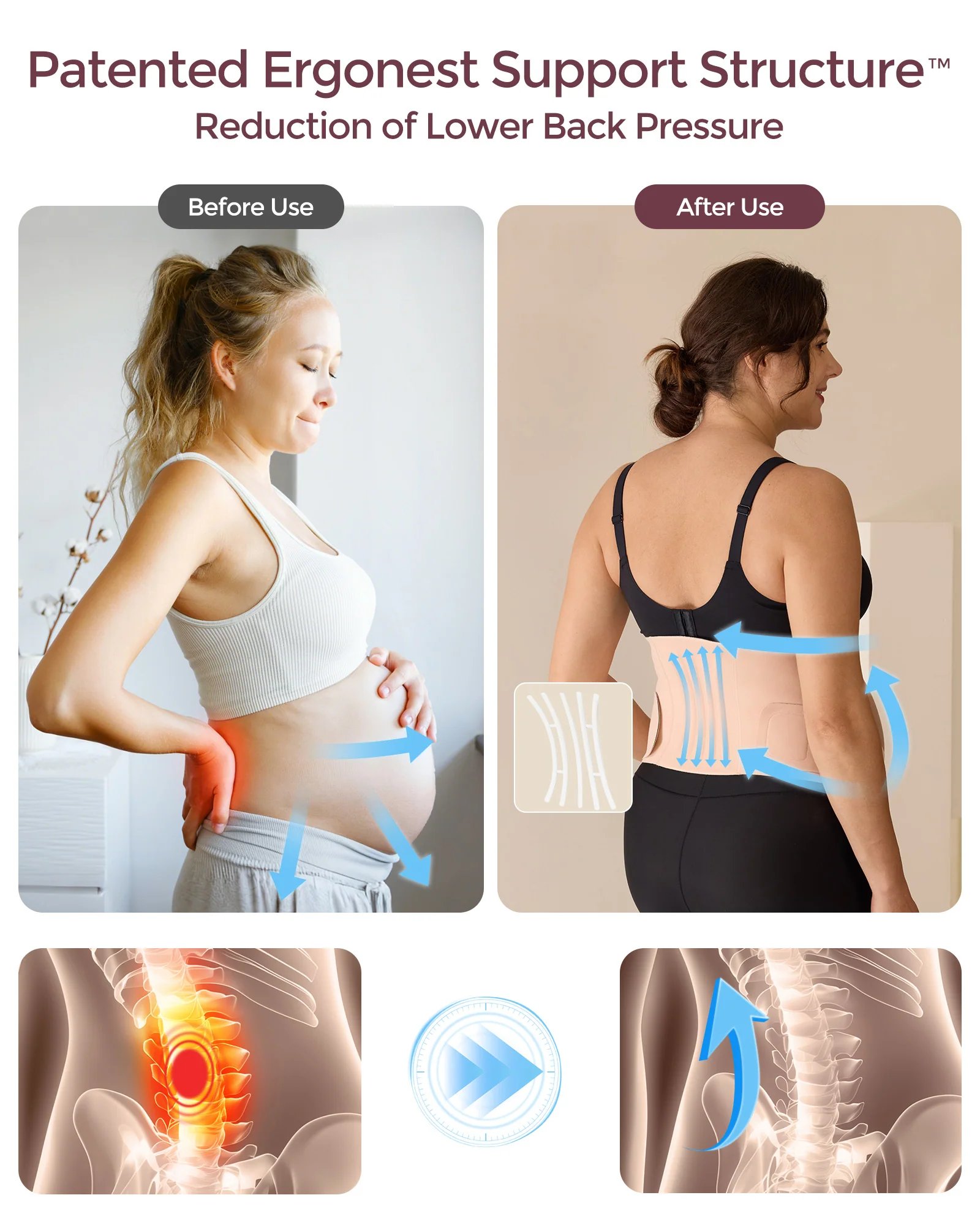 Schwangerschafts-Komfort-Bundle: Ergonest-Bauchband und ultraweicher nahtloser Still-BH YN21 - Image 6