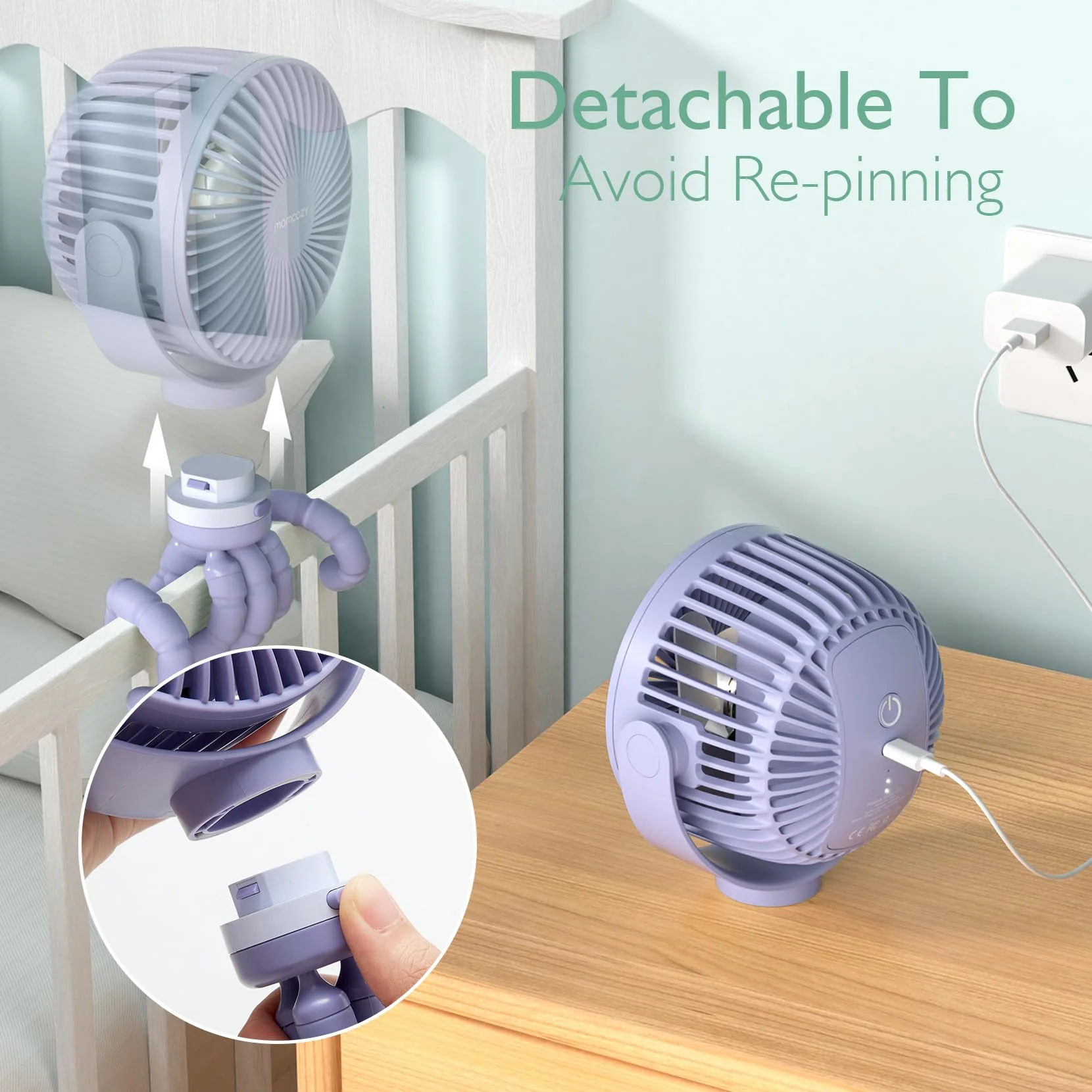 Wiederaufladbarer USB-Handventilator für die Reise - Image 19