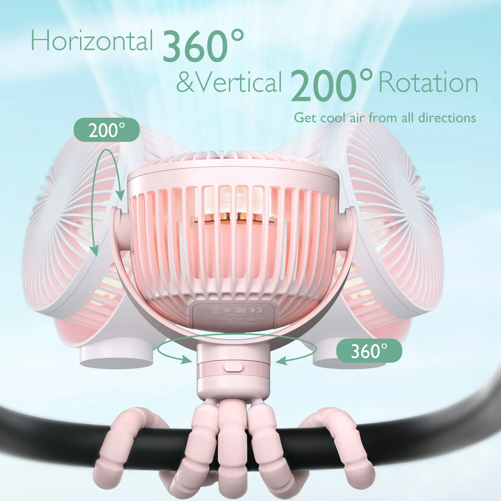 Wiederaufladbarer USB-Handventilator für die Reise - Image 25