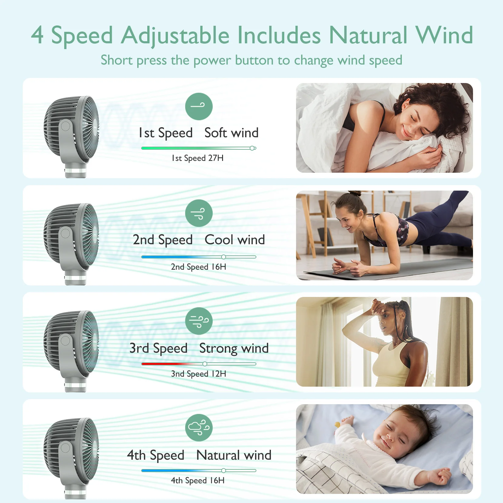 Wiederaufladbarer USB-Handventilator für die Reise - Image 32